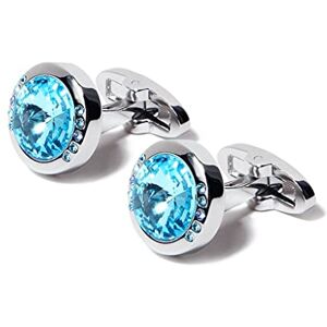 Xqmart Crystal shirt sleeves, retro cufflinks, men's business accessories (D as shown in the picture)