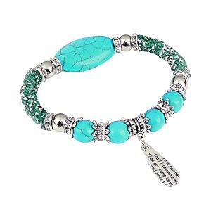 Baby Bracelets for Girls Retro Ethnic Bracelet Alloy Inlaid Turquoise Bracelet Ladies Bracelet Jewelry Srpg05 (Blue, One Size)
