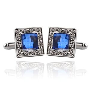 Asdchzen Jewelry Men'S Cufflinks Cufflink Classic Men'S Enamel Crystal Cufflinks French Style Lacquer Rhinestone Fashion Western Style (As The Picture Shows)