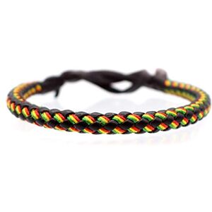 BDM Men's and Women's Leather Bracelet With the Colours of the Jamaican Flag Jamaican bracelet.