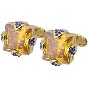 Asdchzen Jewelry Men'S Cufflinks Champagne K Gold Blue Diamond Cufflinks Men'S Crystal French Cufflinks Sleeve Nails (Medium)