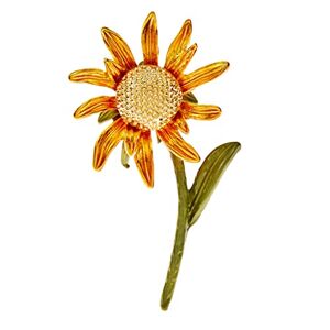 Shoukaii Enamel Sunflower Brooches for Women Daisy Pin Elegant Wedding Jewelry Summer Accessories (Color : A, Size