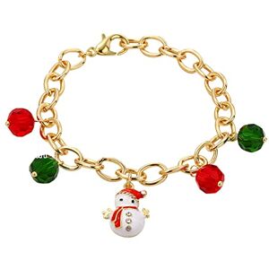 ADEYPCGD Christmas Bracelet Ornament Crystal Beaded Ladies Christmas Bracelet Set Back Necklace Bridal (C, One Size)