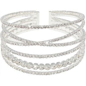 YeeHeen Rhinestone Bracelet for Women Crystal MultiLayer Cuff Bracelet Bridal Bracelet Silver 1