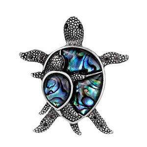 Turtle Glass Huge Blue Animal Brooch Stone Figural Pin Tortoise Vintage Brooch Flower Pin (Blue, One Size)