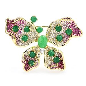 Haoduoo Pin Jewelry Gifts for Women Ladies Elegant Retro Green Butterfly Brooch Insect Shape Party Banquet Brooch Ladies Fashion Accessories Brooches & Pins (Size : Green)