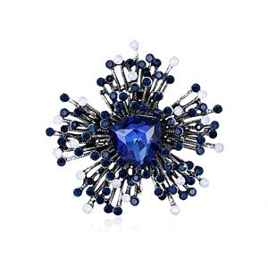 Haoduoo Brooch for Women's Alloy Diamond Inlaid Irregular Glass Corsage Fashion Vintage Pin Clothing Accessories