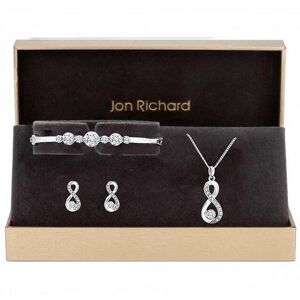 Jon Richard Gift Packaged Silver Crystal Infinity Jewellery Set