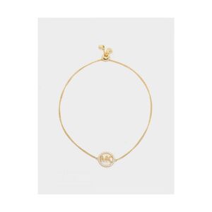 Michael Kors Womens Accessories 14k Gold-Plate Logo Bracelet In Gold Silver - One Size