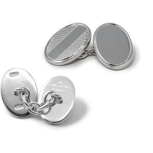 Savile Row Company Sterling Silver Oval Chain Cufflinks - Men