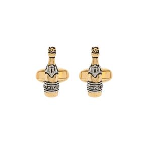PS By Paul Smith , Gold Dom Perignon Cufflinks ,Beige unisex, Sizes: ONE SIZE