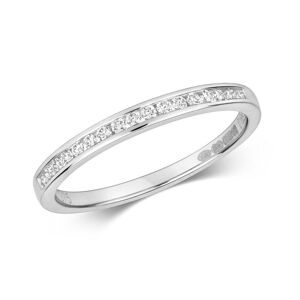 Diamond Jewellery 9ct Diamond Chanel Set Eternity White Gold Rings RD5 - Silver - female - Size K