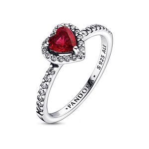 Pandora Sparkling Red Elevated Heart Ring - 50