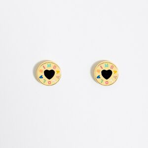 BIMBA Y LOLA Golden heart logo earrings GOLD UN adult
