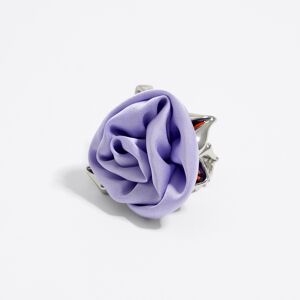 BIMBA Y LOLA Lilac textured rose ring with silver leaves LILAC 14 adult