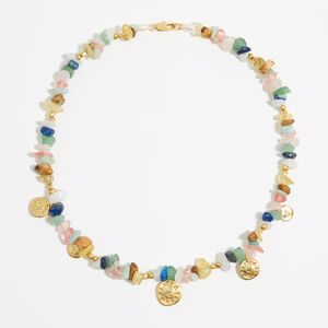 BIMBA Y LOLA Long multicolor stones coin necklace GREEN UN adult