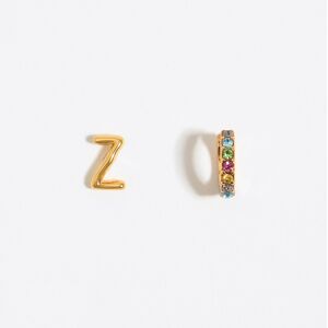 BIMBA Y LOLA Multicolor crystal mini hoop and letter Z earrings GOLD UN adult