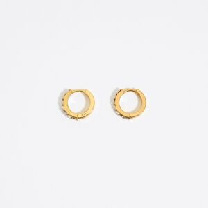 BIMBA Y LOLA Crystals mini golden hoop earrings GOLD UN adult
