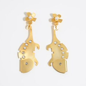 BIMBA Y LOLA Matte gold chameleon and flower earrings GOLD YELLOW UN adult