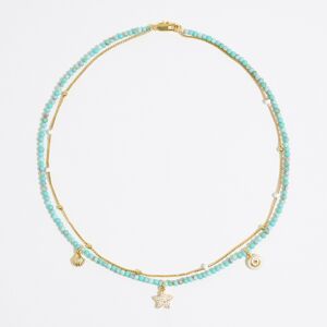 BIMBA Y LOLA Starfish and turquoise chain double-layer necklace TURQUOISE UN adult