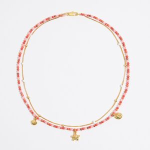 BIMBA Y LOLA Starfish and coral chain double-layer necklace CORAL UN adult