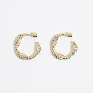 BIMBA Y LOLA Gold and crystals hoop earrings GOLD UN adult