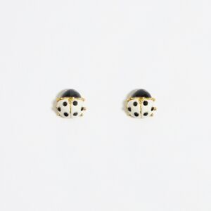 BIMBA Y LOLA Mini ivory ladybug earrings IVORY UN adult