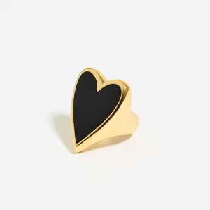 BIMBA Y LOLA Black heart ring BLACK 16 adult