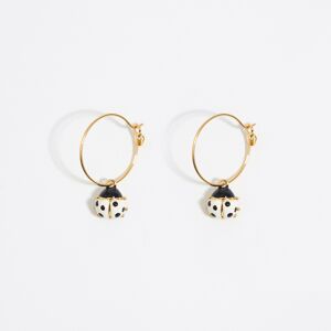 BIMBA Y LOLA Mini ivory ladybug hoop earrings IVORY UN adult