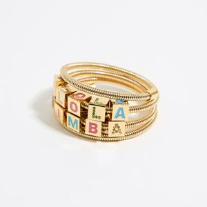 BIMBA Y LOLA Multicolored logo and crystals coil chain bracelet GOLD UN adult