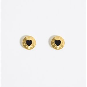 BIMBA Y LOLA Black heart Candy logo earrings BLACK UN adult