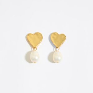BIMBA Y LOLA Golden hearts and pearls earrings GOLD UN adult
