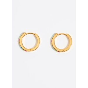 BIMBA Y LOLA Golden hoop earrings with crystals GOLD UN adult