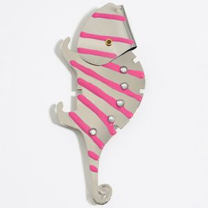 BIMBA Y LOLA Silver and pink chameleon earring NEON PINK UN adult