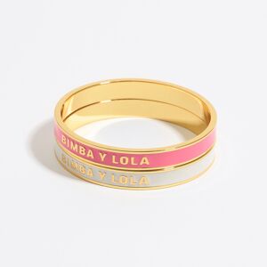 BIMBA Y LOLA Enamel logo bracelet set WHITE UN adult