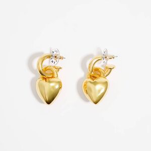 BIMBA Y LOLA Golden metal heart hoop earrings GOLD UN adult