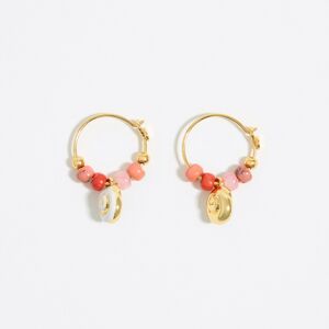 BIMBA Y LOLA Coral and golden conch hoop earrings CORAL UN adult