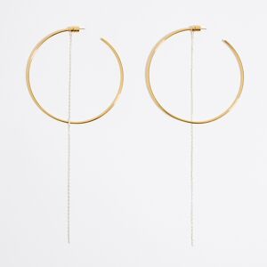 BIMBA Y LOLA Maxi hoop earrings and silver chain GOLD UN adult
