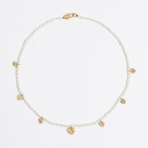 BIMBA Y LOLA Gold hearts and pearls necklace PEARL UN adult