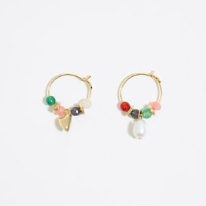 BIMBA Y LOLA Multicolor stones hoop earrings GREEN UN adult
