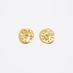 BIMBA Y LOLA Matte gold logo earrings GOLD UN adult