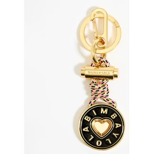 BIMBA Y LOLA Black heart circular key ring BLACK UN adult