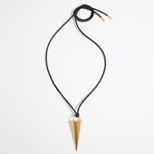 BIMBA Y LOLA Matte gold spike and leather cord necklace GOLD UN adult