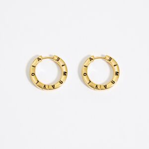 BIMBA Y LOLA Black logo golden hoop earrings BLACK UN adult