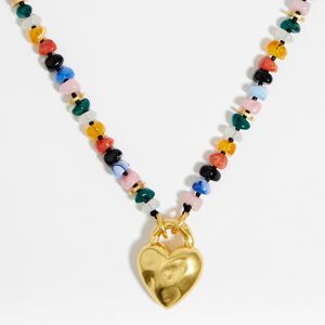 BIMBA Y LOLA Multicolor resin heart padlock necklace BLUE UN adult