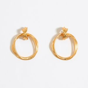 BIMBA Y LOLA Matte gold double hoop earrings GOLD UN adult