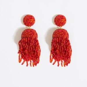 BIMBA Y LOLA Coral beads and tassels earrings RED UN adult
