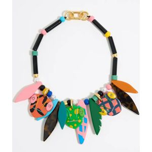 BIMBA Y LOLA Multicolor resin chameleons necklace BLACK UN adult