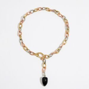 BIMBA Y LOLA Black stone chain necklace MULTIGOLD UN adult