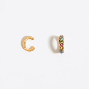 BIMBA Y LOLA Multicolor crystal mini hoop and letter C earrings GOLD UN adult